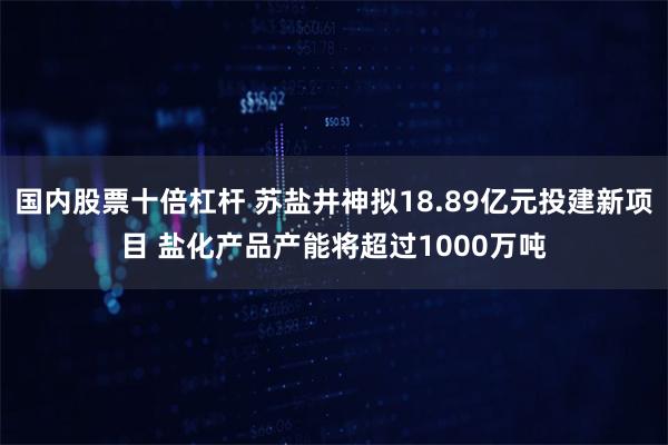 国内股票十倍杠杆 苏盐井神拟18.89亿元投建新项目 盐化产品产能将超过1000万吨