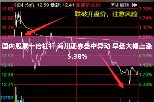 国内股票十倍杠杆 海川证券盘中异动 早盘大幅上涨5.38%